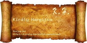 Király Hargitta névjegykártya